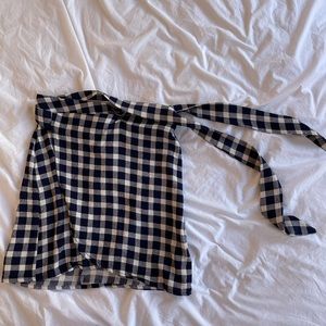 Reformation gingham wrap skirt
